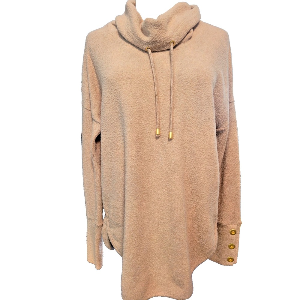 Ruby Rd Luxurious Brown Womens Long Sleeve Pullover With Gold Accents SZ Small